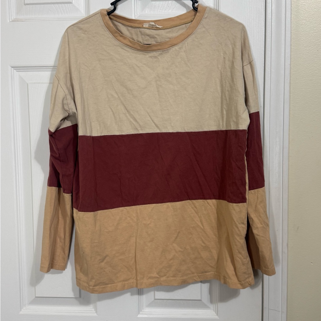 Colorblock Long Sleeve Shirt By Easel